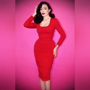 Troublemaker red wiggle dress